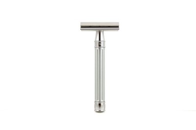 Edwin Jagger 3ONE6 DE Stainless Steel Safety Razor, Grooved, 1x Pack of DE Ra...