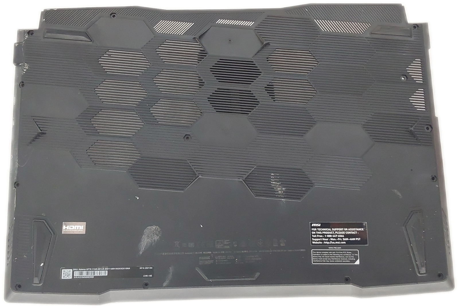 MSI Katana GF76 Bottom Base Black