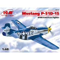 Mustang P-51D-15 Wwii American Fighter Kit 1:48 Icm Kit Aerei -D- Neues Modell