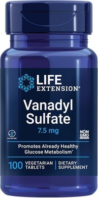 Life Extension Vanadyl Sulfate, Trace Minerals, 100Caps Chromium /Glycinate New