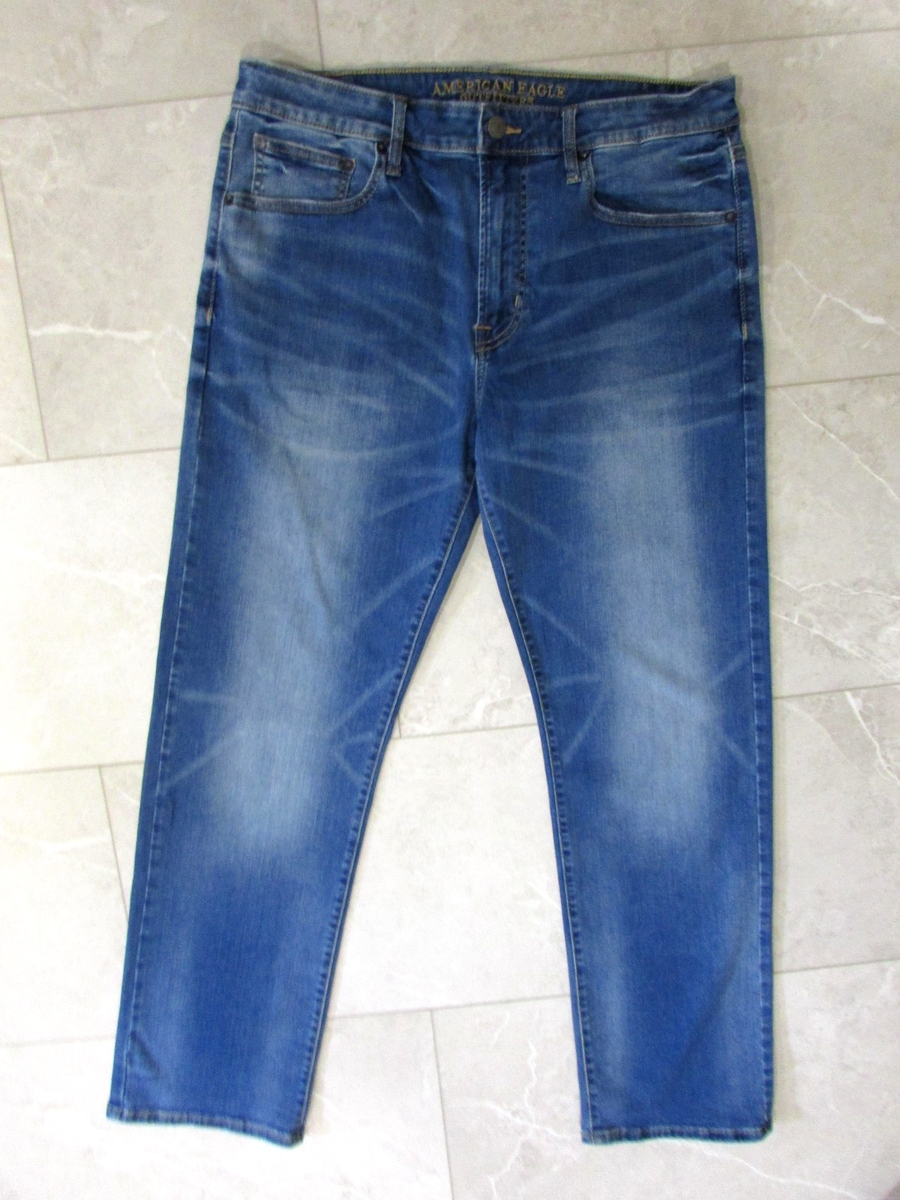 American Eagle Mens Relaxed Straight Jeans Size 34x32 Extreme Flex