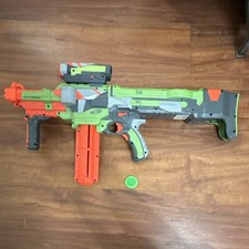 NERF Vortex Nitron Blaster Green/Orange with Magazine and Scope