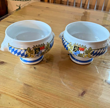 2 Löwenkopf Suppentassen, Serie Compact Seltmann Weiden Dekor Bayern