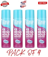 Rave 4X Mega Hold Hair Spray - All-Weather with Vitamin-Rich Formula - 11oz