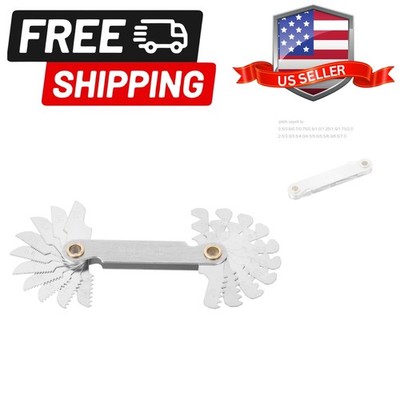 Screw Thread Pitch Cutting Gauge Tool Metric 60 Degree 0.5-7.0mm Stainless Steel