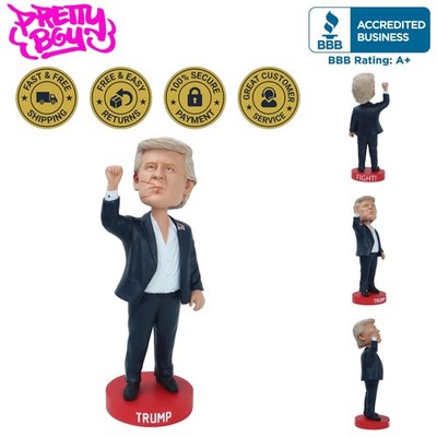8-Inch Trump 'Keep Fighting' Fist Pump Bobblehead - Unique 2024 Collectible