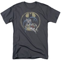Dc Comics Batman Team Herren Unisex Kurzarm T-Shirt Grau