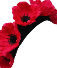 Ukrainian Vinok, Headband Red Poppy Flower Headband