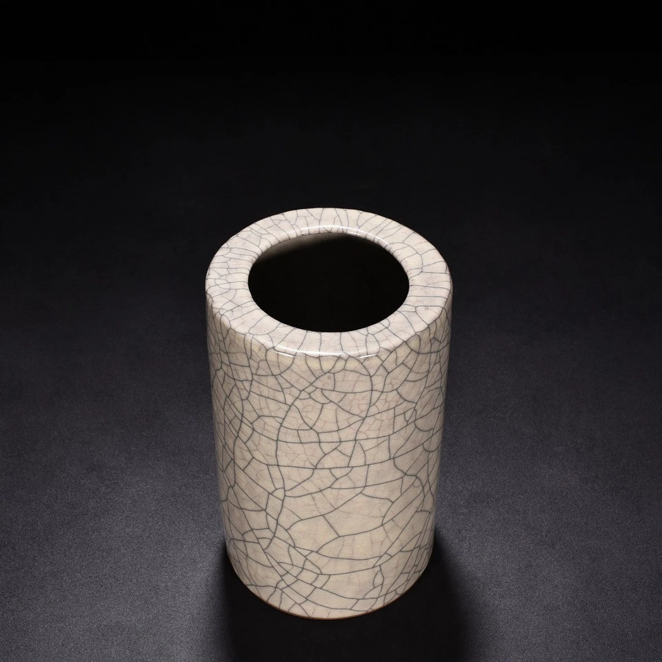 Olla de cepillo de esmalte beige horno Song Dynasty Ge horno 7,9" China Old Heritage Foto 3 de 4