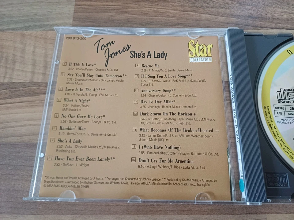 CD TOM JONES - She's a lady -Star collection - Bild 3 von 4
