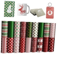  Christmas Transfer Sheets,Snowman Red Green for Mug,Heat Press Christmas-3