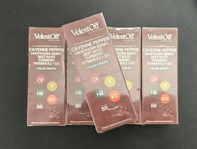 #ad VelestOff Nutrition Blood Pressure Cleanse Liquid Drops Cayenne Hawthorn 60ml $32.00