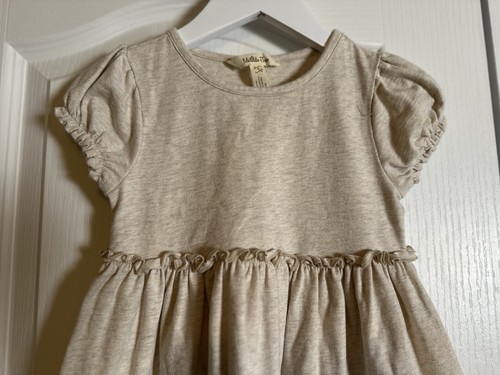 EUC Matilda Jane Fresh Snow Dress Oatmeal Ribbon Trim Girls Size 4 - Picture 4 of 6