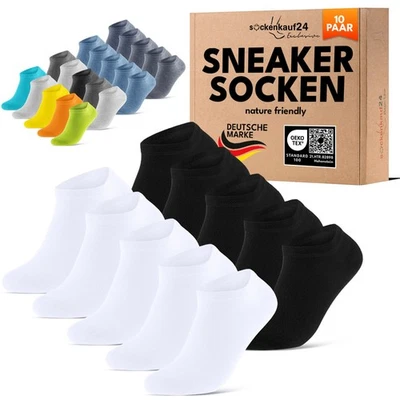 Premium Sneaker Socken Herren Damen Komfortbund Baumwolle ohne Naht (10-30 Paar) - Bild 1 von 4