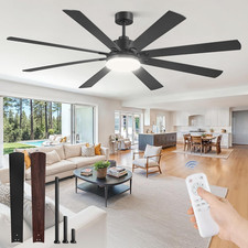 72 Inch Large Ceiling Fan with Remote, Indoor/Outdoor Industrial Ceiling Fan wit