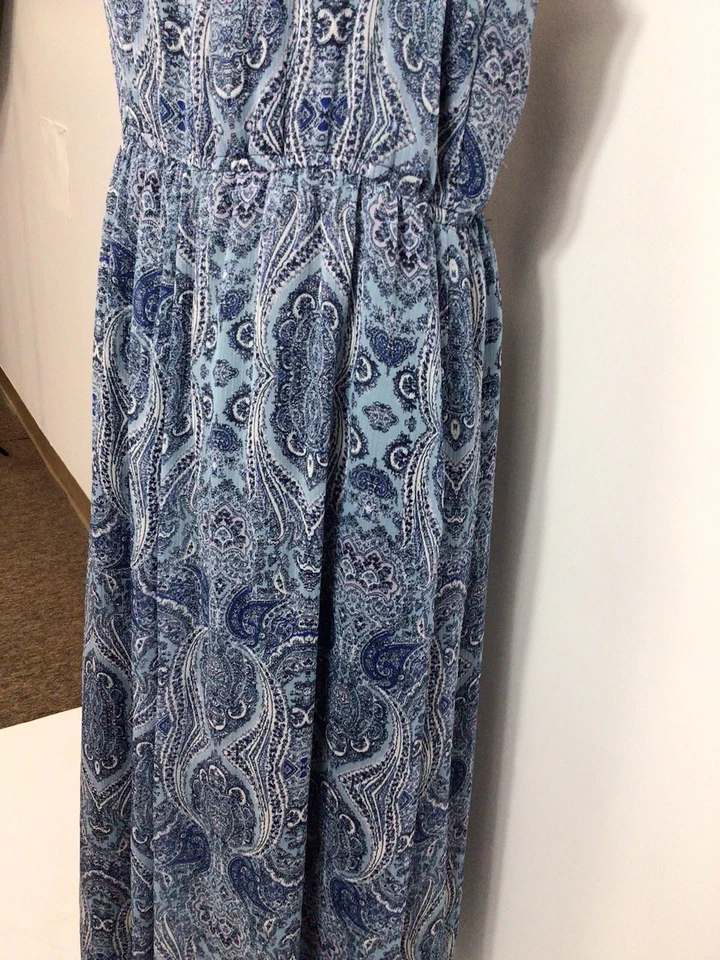 Синий фея макси платье Y2K пейсли печать женщин XL - Изображение 4 из 4