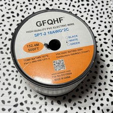 GFQHF 500FT White SPT-2 Zip Cord Wire - 18/2 Extension