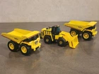 LOT OF (3) TONKA CONSTRUCTION VEHICLES. (2) YELLOW DUMP TRUCK, FRONT END LOADER