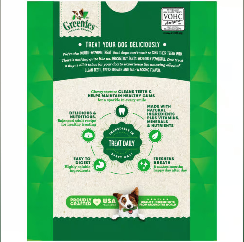 Greenies Original Petite Natural Dental Dog Treats 27 oz. Pack (45 Treats)