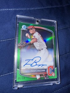 TRAVIS BAZZANA 2025 BOWMAN CHROME TRUE GREEN  REFRACTOR AUTO /99  CPA-TB