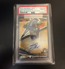 2022 Bowman’s Best Jackson Chourio Gold Lava Refractor Auto /75 PSA 10 Brewers