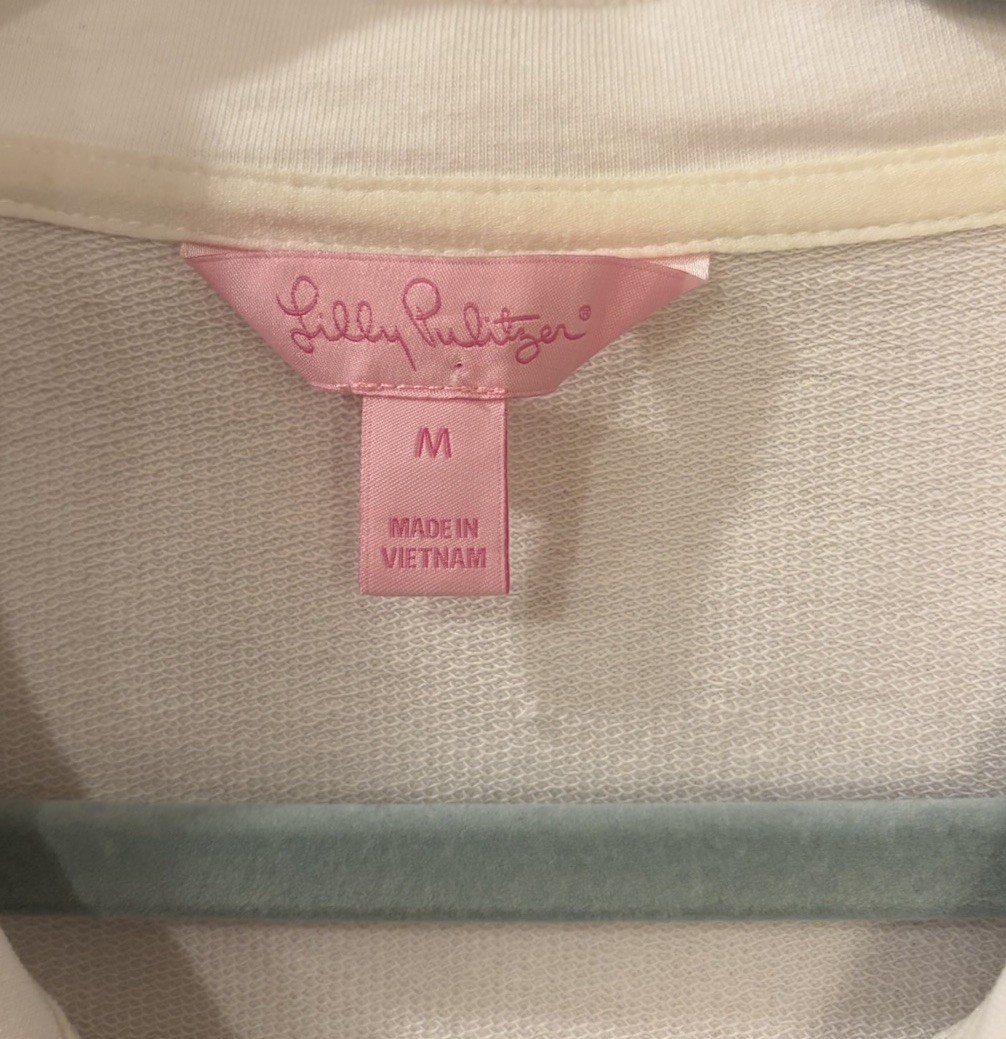 Lilly Pulitzer Skipper White Solid Half-Zip Pullo… - image 7