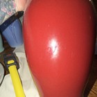 Vintage Oxblood Red Art Pottery Vase 11” Glossy Ceramic Unmarked MCM  — photo 4