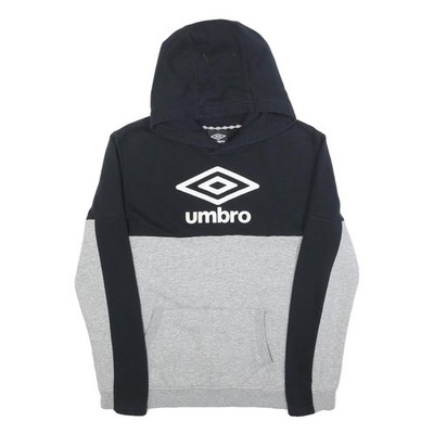 UMBRO Jungen Hoodie Schwarz Grau Baumwollmix XL Colorblock Pullover