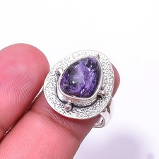 Purple Charoite - Siberia Designer Handmade 925 Sterling Silver Ring s.7.5 Sku33