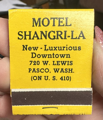 Vintage Unused Matchbook For Motel Shanghai-La. Pasco, Washington 