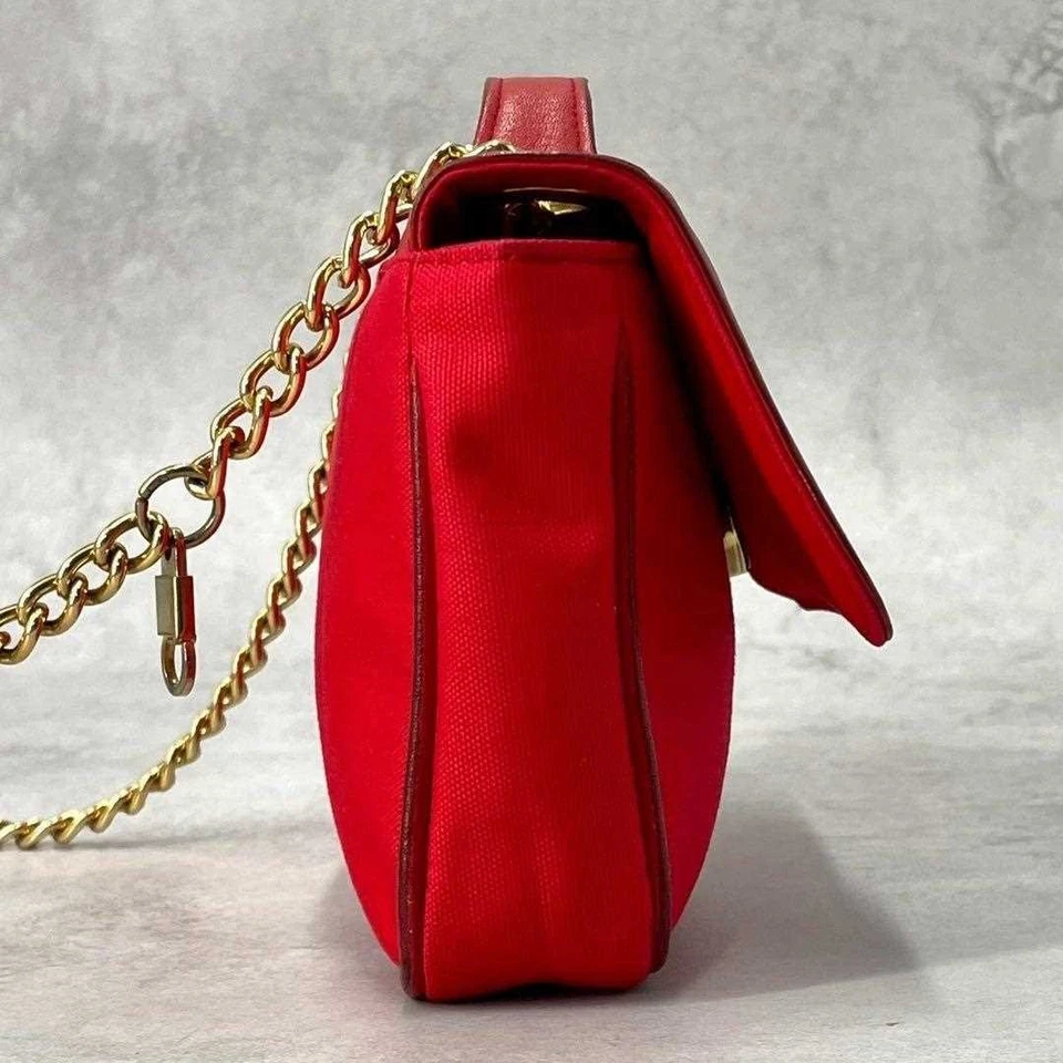 Bolso de Hombro Dior 2 Vías Mini Nylon Cuero Rojo Usado de Japón Foto 4 de 4