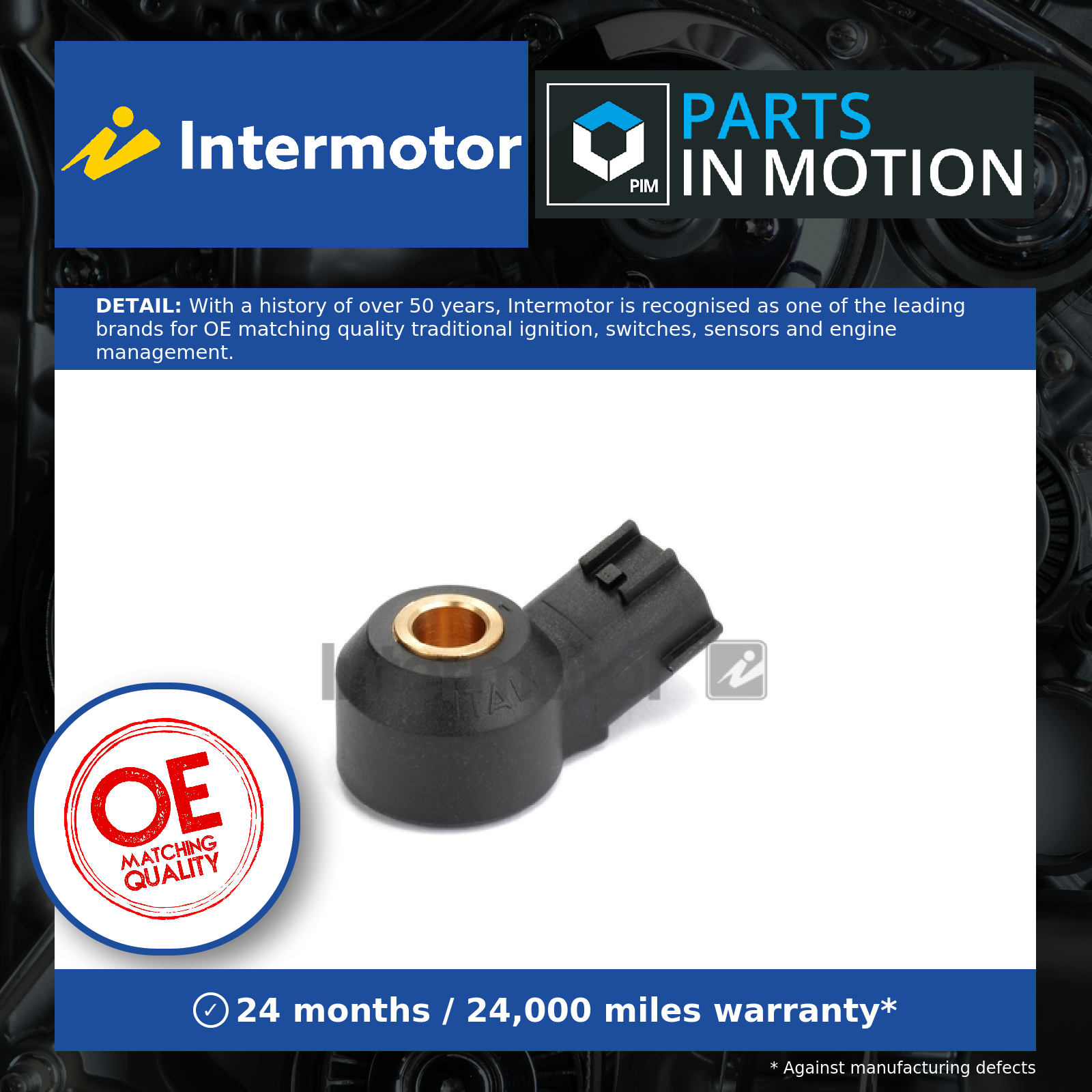 Knock Sensor fits FIAT PUNTO 199 1.4 2009 on Intermotor 0000046815152 Quality - Image 9