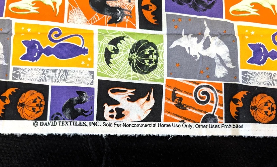 Halloween Multicolor 100% Cotton Fabric 1 Yard 36" x 44" Davids Textiles Crafts - Image 2 of 4