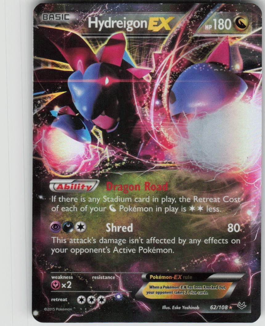 Pokemon Hydreigon EX 62/108 XY - Roaring Skies Holofoil Ultra Rare NM
