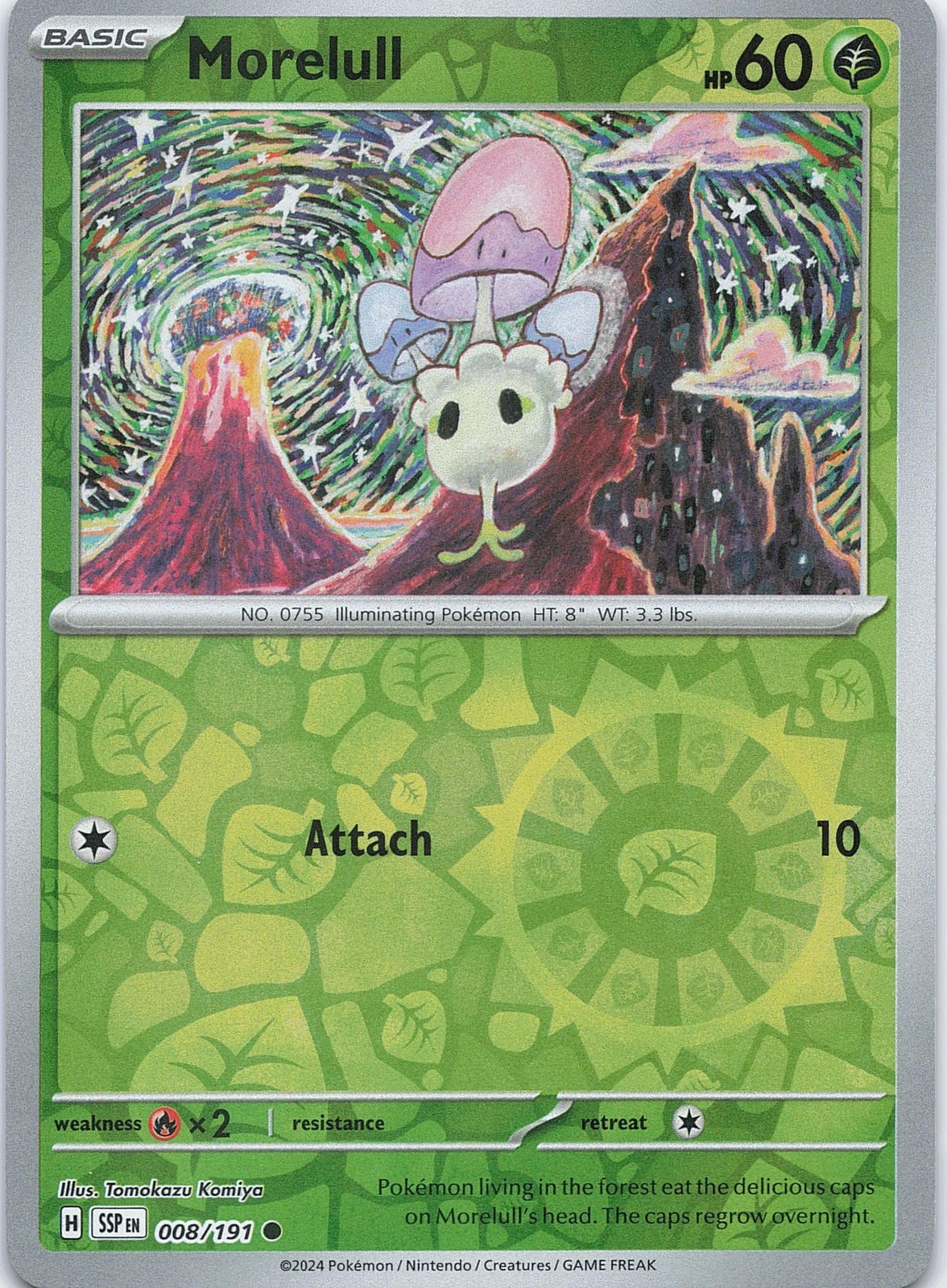 MORELULL 008/191 C SURGING SPARKS POKEMON REVERSE HOLO LP