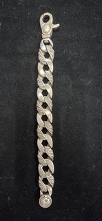 CROWN CUBAN LINK FIGARO SOLID 925 STERLING SILVER MENS 5OZ BRACELET