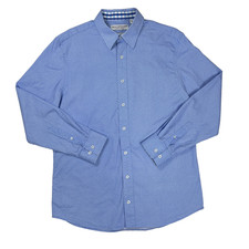 Nick Graham Everywhere Shirt Mens Large Blue Geometric Stretch Modern Fit L/G