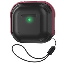 Red For Apple AirPods 4 Pro 1 2 3 , FullBody Case Hard-Shell Cover w/ Lanyard