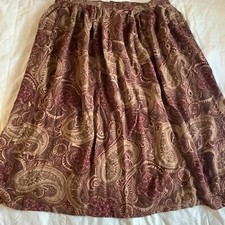 Sag Harbor burgundy paisley Midi pleated womens vintage skirt size 1X academia