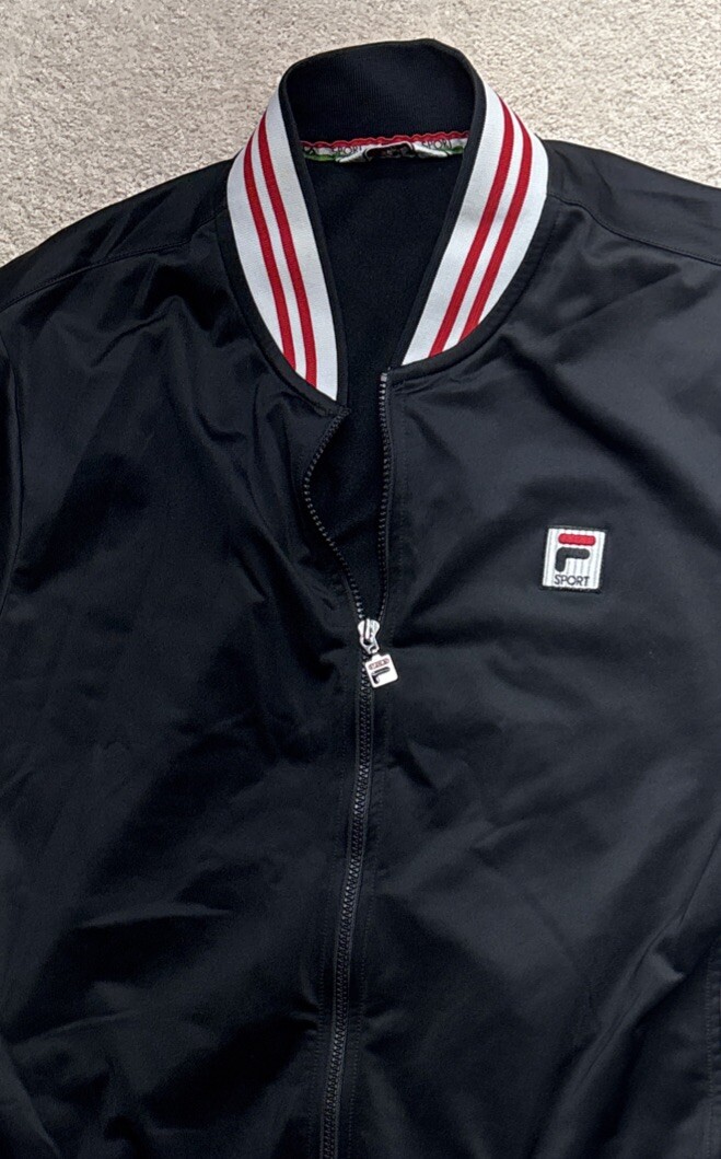 Vtg Fila Settanta Baseball Track Jacket Black Tony Soprano HBO F