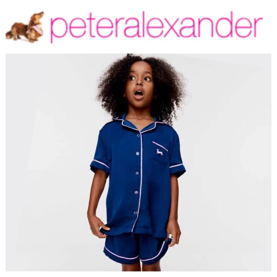 BNWT PETER ALEXANDER GIRLS KIDS SATIN PJ SET SIZE 3 (NAVY) RRP $79.95 - Image 3 of 4