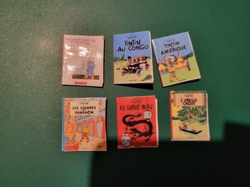 ensemble de bd TINTIN 4 premières pages pour maison de poupée 1:12 ou DIORAMA - Photo 8/12