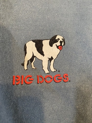 Big Dogs Long Sleeve Shirt Mens L Crew Neck Solid Blue Pullover Graphic T 2006 - Picture 4 of 8