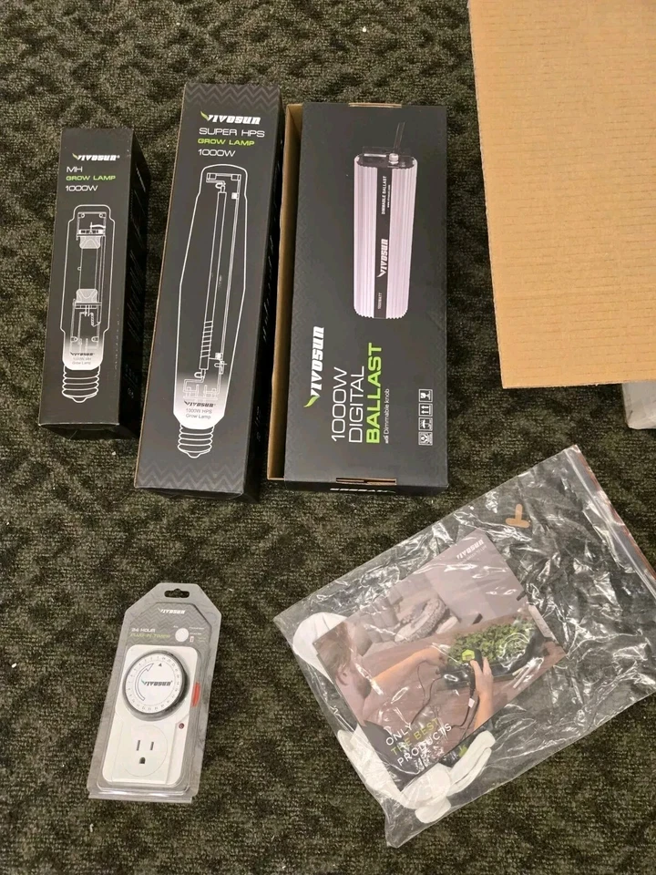 Vivosun 1000 Watt HPS  Dimmable Grow Light System Kit Reflector Bulbs Timer New - Image 4 of 4