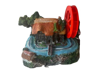 Dophin Aquarium Resin Ornament Hut Tree Watermill Fish Tank Bubbling Decoration