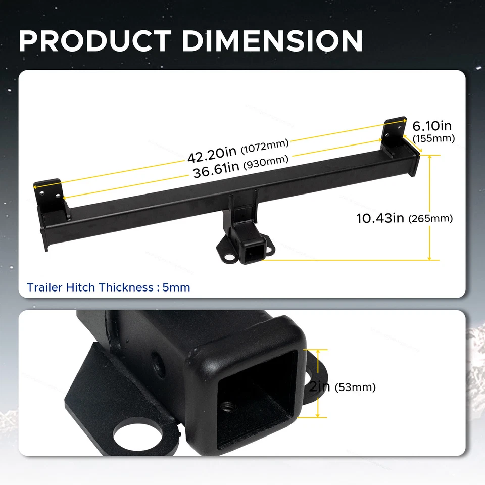 For 2007-2011 Honda CRV CR-V Class 3 Trailer Hitch Receiver Rear Bumper Tow 2" Foto 3 de 4