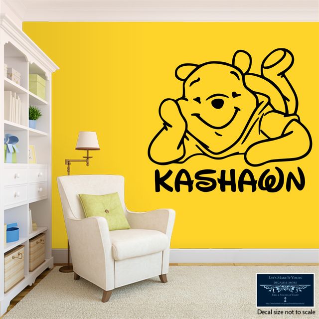 WINNIE THE POOH W/ NAME CUSTOM WALL VINYL DECAL REMOVABLE STICKER LARGE 22X25" eBay