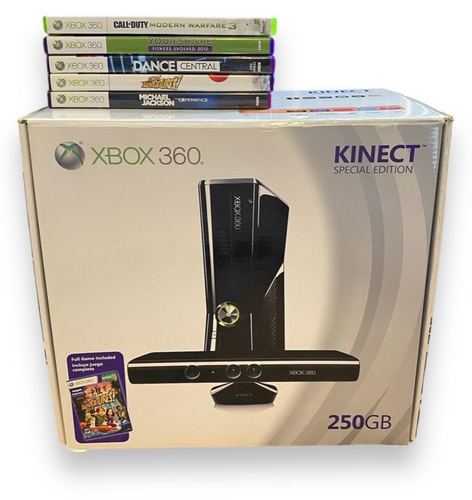 XBOX 360 Kinect Special Edition 250GB Console Nera + 5 Giochi *OTTIMO* - Foto 3 di 9