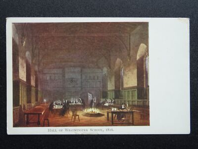 Hampshire WINCHESTER SCHULHALLE MIT FEUERSTELLE 1816 alte Postkarte