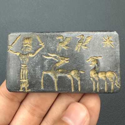 Immaculate Ancient Near Eastern King Hunting Animals Tablet